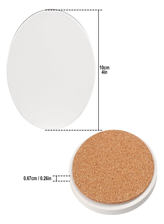 IHDYPPEW 40 Pack 4 inch Round Sublimation Ceramic Tiles for Crafts, Rotundity Sublimation Ceramic Coasters Tiles with Cork Backing Pad, Perfect for DIY Crafts and Sublimation Projects(Glazed) - Image 2